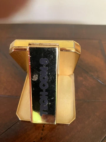 Seiko Folding Travel Alarm Clock Vintage 1970's Gold Tone Slim Compact Cover