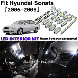 8x White LED Interior Lights Package Kit For 2006 2007 2008 Hyundai Sonata - Picture 1 of 9