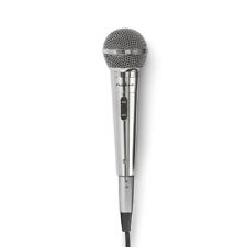 Microphone unidirectionnel métal durable argent Nedis avec connexion XLR, câble de 5 m