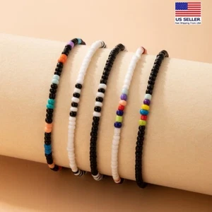 Fashion Women Jewelry Retro Bracelet Colorful Beaded Wrist Charm Rope Set 1756 - Picture 1 of 3