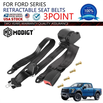 For Ford Edge 3 Point Seat Belt Set Black Retractable Adjustable Length 3.6M US - Изображение 1 из 4