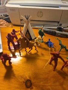 Lot Of (12) Early Plastic Cowboys And Indians St Labre Indian School - Picture 1 of 13