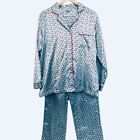Mary Engelbreit Pajamas Medium Blue Red Satin Cherries Dream Wear Collection