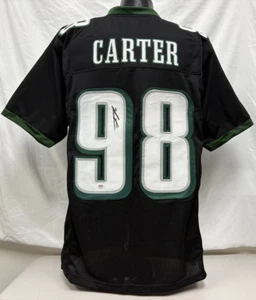 Jalen Carter Signed Eagles Style Black Custom Player Jersey (L) PSA 278 - Picture 1 of 7