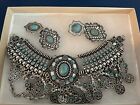 NewMark Avon Southwestern Turquoise Style New Earrings & Choker New Without Tags