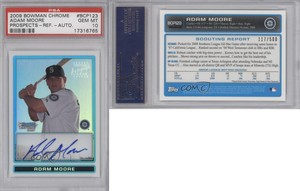 2009 Bowman Chrome Prospects Refractors /500 Adam Moore PSA 10 GEM MT Auto