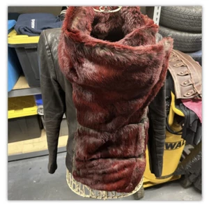 HELMUT LANG Fur Leather Shawl Jacket Size S - Picture 1 of 10