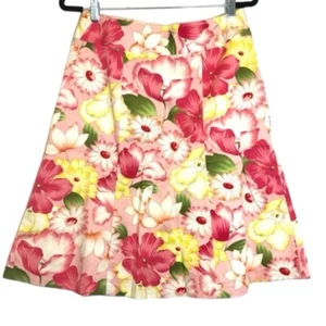 Courtenay Cottagecore Bright Floral A-line Skirt Preppy Grannycore Size 8 - Picture 1 of 10