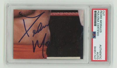 佩德罗·莫拉莱斯切割亲笔签名 PSA DNA 正品亲笔签名 WWE 名人堂 — 第 1/2 张图片