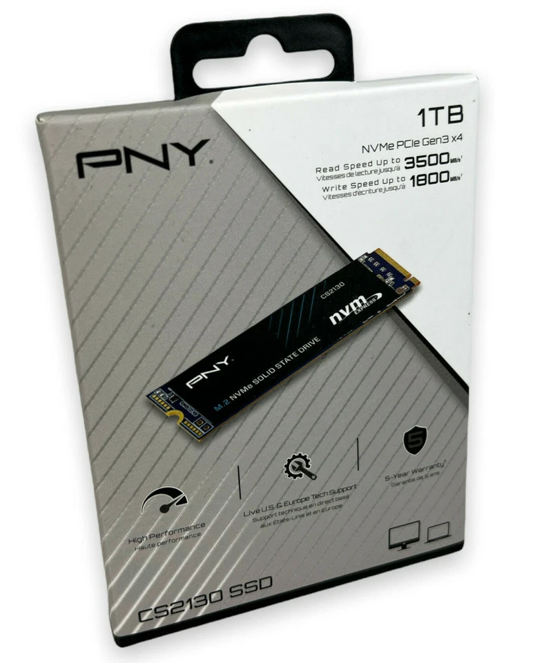 PNY CS2130 1TB M.2 NVMe Interne SSD bis zu 3500 MB/s M280CS2130-1TB-RB NEU OVP - Bild 1 von 2