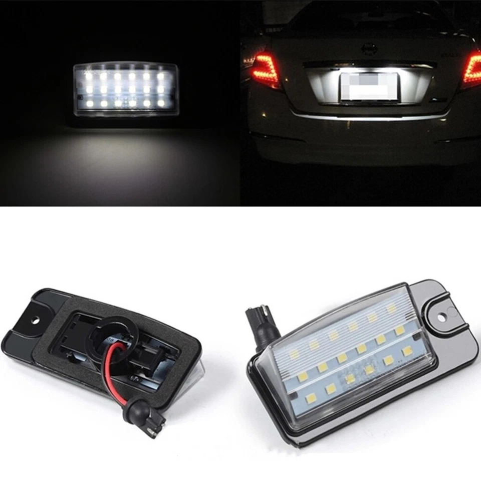 Lámpara de luz de matrícula trasera LED blanca para coche para Infiniti Q45 EX25 FX50 QX70 2 piezas Foto 1 de 4