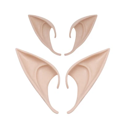 2 Pairs Elf Ears Medium and Long Style Cosplay Fairy Pixie Elf Ears Soft Point - Image 1 of 4