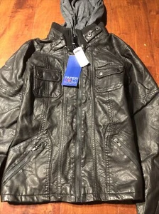 Paper Doll MINUS LEATHER Black Hoodie JACKET Junior L Los Angles - Picture 1 of 9