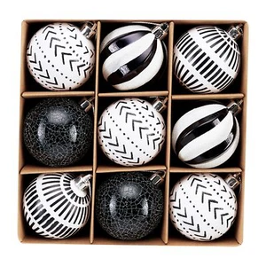 DecorbyHannah Christmas Ornaments, Black White Christmas Tree Decorations, 9c... - Picture 1 of 7