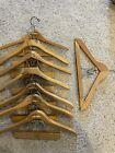 7 Vintage Setwell Quality Heavy Wooden Coat Suit Hangers 18”  And 1 Unbranded.