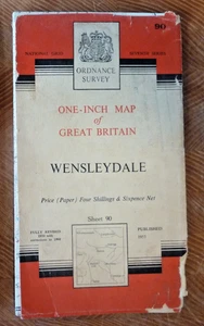 Ordnance Survey Paper Map Wensleydale Sheet 90 Askrigg Dent Buckden Grassington - Picture 1 of 1