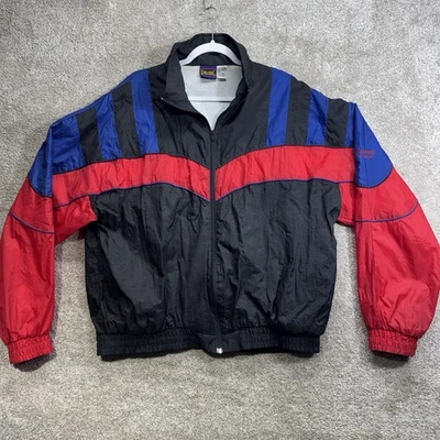 Vintage 90s Spalding Pro Windbreaker Jacket Size XL Black, Red, Blue Super Clean - Image 1 of 4
