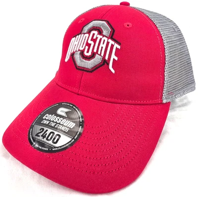 NEW Ohio State Buckeyes Colosseum Red Trucker Snapback Cap Hat Adult OSFM - Image 1 of 4