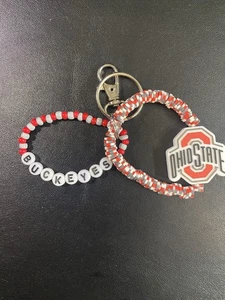 Ohio State Buckeyes Bracelet and Keychain Set - Picture 1 of 2