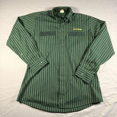 Camisa Uniforme John Deere Para Hombres Grande A Presión Verde Oscuro De Colección Hecha en EE. UU. Ropa de Trabajo Foto 1 de 4