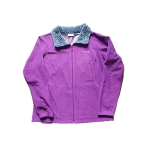 Columbia Omni-Heat Fleece Jacket Full Zip Women’s Size Large Purple - Picture 1 of 6