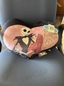 Love You to Death Heart Cloud Pillow - The Nightmare Before Misfit Tango 15”x12” - Picture 1 of 3