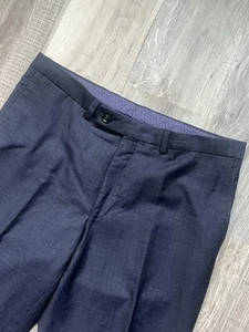 Ted Baker London Dress Pants Mens 38R Navy Blue JEFFERSON 100% Wool Preppy 38x31 - Picture 1 of 8