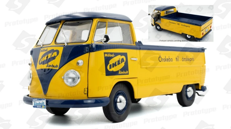 SOLIDO SL1806709 VOLKSWAGEN T1B PICK-UP IKEA 1950 YELLOW/BLUE 1:18 Modellino - Immagine 1 di 1