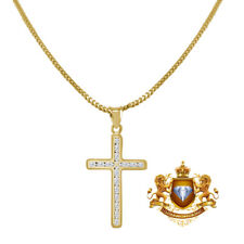 10K Real Solid Yellow Gold Holy Jesus Cross Mini Pendent Charm 1.30'' Unisex