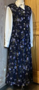 1990er JACLYN SMITH Floral Attached Weste Shirt Rock Set Cottagecore bescheiden gebraucht, in einwandfreiem Zustand - Bild 1 von 9