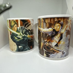 Star Wars Set di 2 Tazze Luke Han Solo Boba Fett Darth Vader Duel Heroes Cattivi - Foto 1 di 5