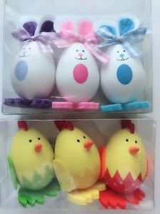 6x Happy Easter Hat Eggs Parade Bunny Chicken Rabbit DIY Decor Decorations stand - Picture 1 of 9