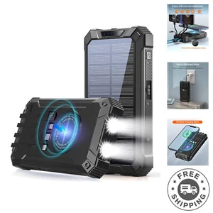 Durable Solar Power Bank 36000mAh: Wireless, Fast Charging & Waterproof Design - Picture 1 of 11