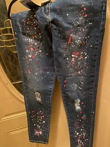 So Twee by Miss Grant Farbspritzer Mädchen Jeans Gr. Jugend 44/14 Neu mit Etikett - Bild 1 von 3