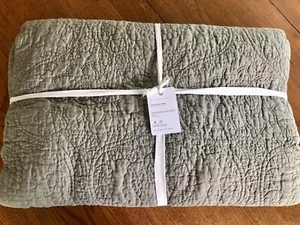 Neu Keramikscheune belgischer Flachs Leinen Blumenstich Quilt KING/CAL ~ Lodengrün - Bild 1 von 5
