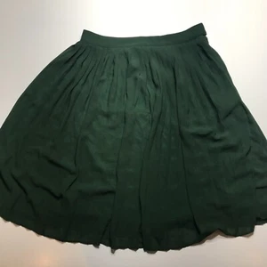 Comme Toi Skirt Womens Medium Forest Green Swing Pleated Chiffon Dressy 22" - Picture 1 of 14