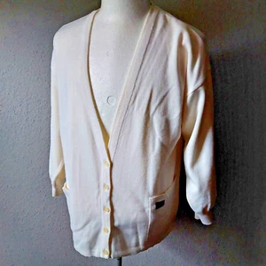 Damen Jacke,Strickjacke Gr.50/52 Trend Creme mit Knopfleiste und Taschen - Bild 1 von 5