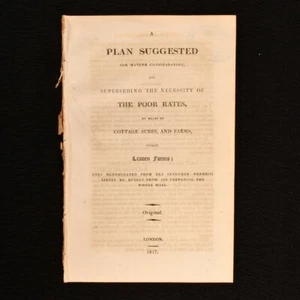 1817 A Plan Suggested for Superseding the Necessity of The Poor Rates - Picture 1 of 5
