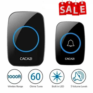 Wireless Doorbell, Plug, and Play Waterproof Door Bell Kit; Adjustable Volume - Picture 1 of 8