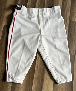 Mizuno Baseball Pants Short Piped Adult XS White With Red Piping 350409 - Picture 1 of 5