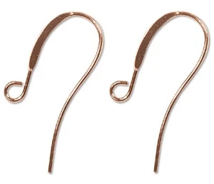 Pendientes largos de latón enchapado en cobre 26 mm aplanados gancho de pez alambres 12 o 144 - Imagen 1 de 3