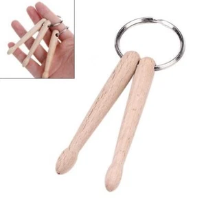 Mini Drum Sticks Keychain Wood Drumsticks Percussion Key Ring Fashion Decor - Picture 1 of 5