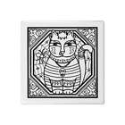 'Goth Cat Motif' 108mm Square Ceramic Tile (TD00001870)
