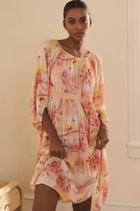 NWD By Anthropologie Tiered Puff-Sleeve Dress Size XL Orange FC117 - Picture 1 of 16