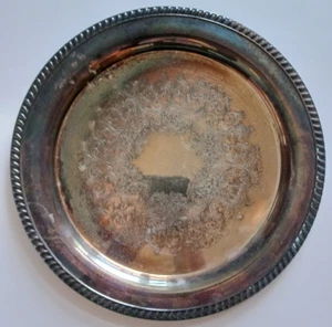 ONEIDA USA Silver Plated Ornate Design 15" Round Serving Tray Platter - Picture 1 of 5