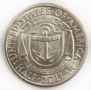1936 Rhode Island Tercentenary Silver Half Dollar U.S. Coin - Picture 1 of 4