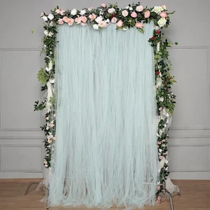 BLUE 5 ft x 10 ft Sheer Tulle Backdrop Curtain Panels Wedding Party Decorations - Picture 1 of 6