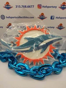 MIAMI DOLPHINS FAN CHAIN BY FANFAVE! NECKLACE - Picture 1 of 2