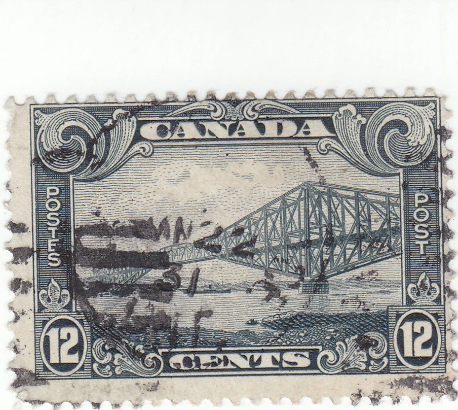 Canada - Scott # 156 - 12c Gray- Quebec Bridge - Used - Изображение 1 из 2