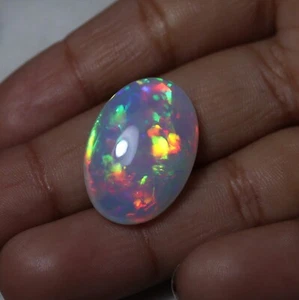 14.3 Cts 21.7x15.4x8.3 MM Natural AAAA Natural Multi Fire Ethiopian Opal Oval - Picture 1 of 14